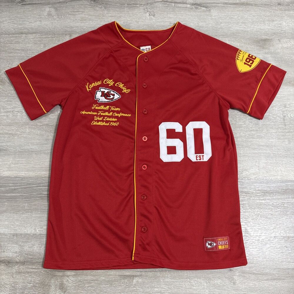 Kansas City Chiefs Jersey NFL Ultra Game Men’s Red Small Button Front 1960 Shirt